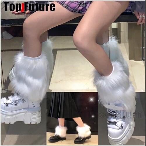 15CM 25CM Japanese JK uniform night style Korean Lolita girls'Imitation fur white short leg cover JK Yuansu hosiery LEG warm