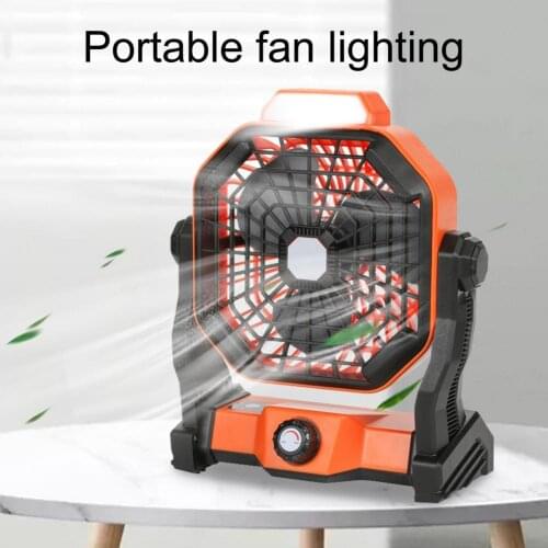 Tents Fan 2-in-1 Portable Lightweight USB Rechargeable LED Lamp Fan Light for Daily Life