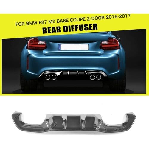 Rear Diffuser Lip Spoiler Bumper Guard for BMW F87 M2 Base Coupe 2 Door 2016 2017 Carbon Fiber / FRP