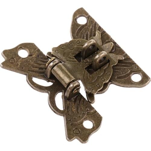 1pc Antique Butterfly Latch Hasp for Wooden Jewellery Box Cabinet Decoration