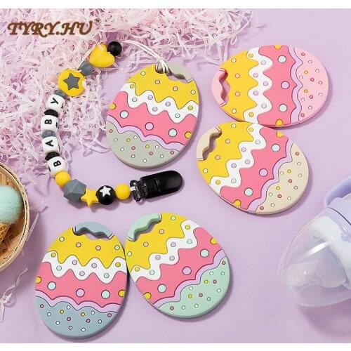 TYRY.HU 5pcs/lot Silicone Teethers BPA Free Food Grade Egg Shape Pacifier DIY Accessories Baby Teether Wholesale Dropshipping