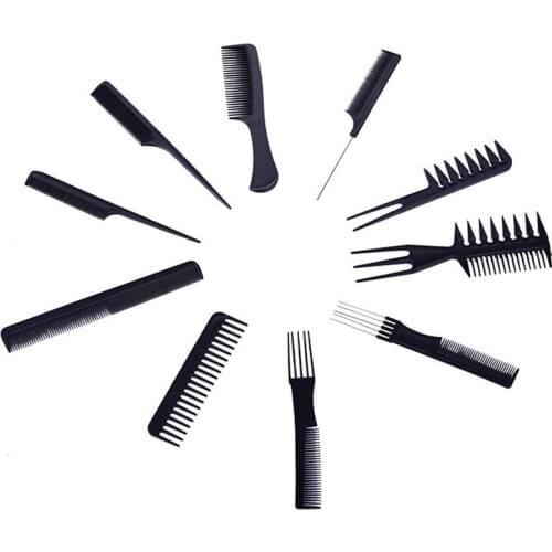 10PCS / Set of Hair Styling Set Comb Anti-static Hair Brush Hair Comb Hairdresser Hair Care Hair Cutting Tools