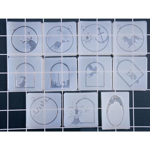 11 style for choose Transparent Silicone Mold for jewelry frame animals pendant Resin Silicone Mould handmade epoxy resin molds
