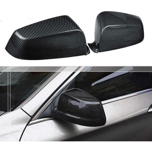 2PCS Car Auto Carbon Fiber Side Mirror Covers Caps Side Rearview Covers Set Fit for BMW E60 F10 5 Series 2008-2013