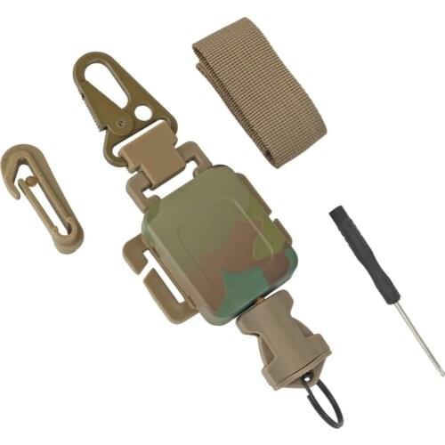 2 In 1 Outdoor Tactical Anti-theft Telescopic Buckle Small Pouch & Keychain Holder EDC Retractable Spring Rope
