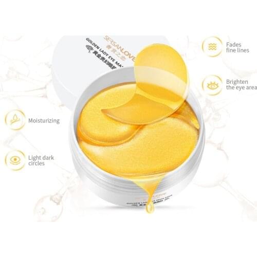 24K Gold Crystal Collagen Gel Eye Patches 60pcs Sleep Mask Remover Wrinkle Anti Age Bag Eye Treatment Dark Circles TSLM1