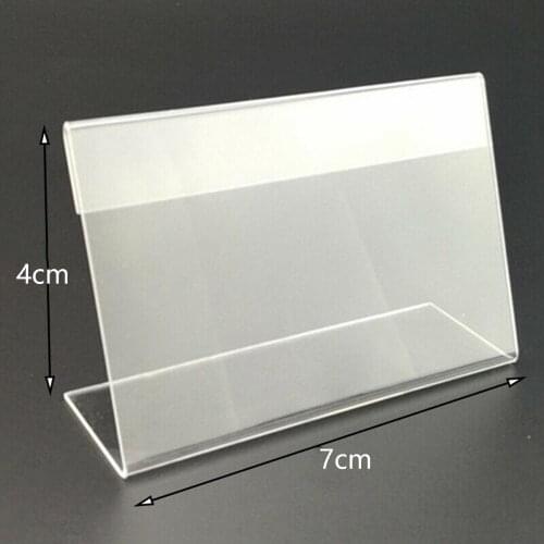 25*Tag Plate 4*7cm Acrylic L-shaped Price Tag Display Holder Rack Label Stands Tool High Quality Transparent Acrylic