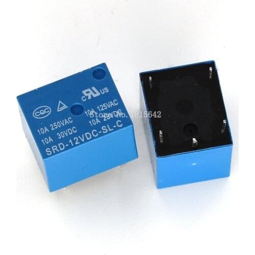 5PCS/LOT SRD-12VDC-SL-C SRD-12 5 Pins 12V 10A DC Coil PCB Relay