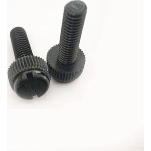 500PCS M3*6/8/10/12/16/20/25MM ANTI RUSTED Black Nylon Knurl Hand Screw Computer Used Insulation Bolts Slotted Tighten Screw