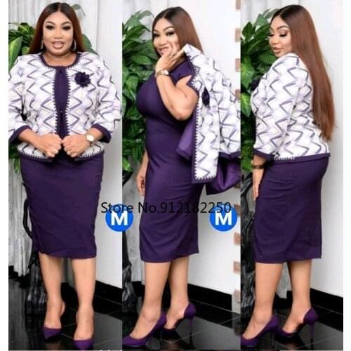 African Dresses for Women 2 Piece Set African Clothes Long Sleeve Coat Outwear Dress Sets 2021 Autumn Clothes Women