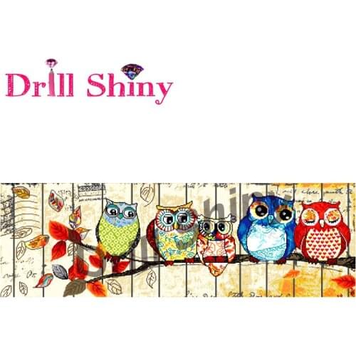 Drill Shiny DIY 5D Diamond Painting Owl Family Cross Stitch Animal Embroidery Kits Full Square Diamond Mosaic Home Decor