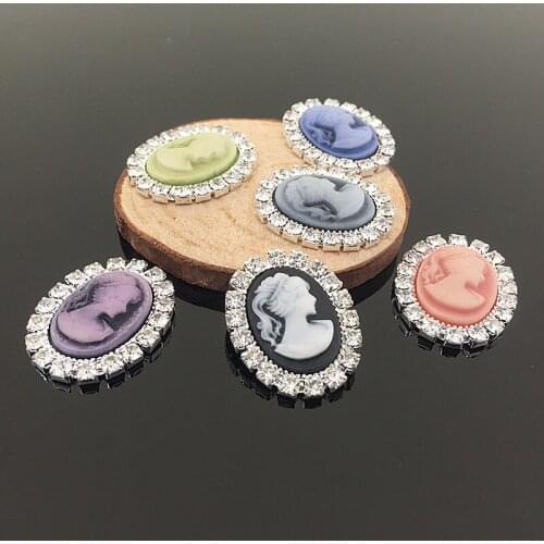 Free Shipping Wholesale 50pcs/lot 20x25mm Rhinestone Flatback Button For Hair Flower Wedding Invitation HAZH002