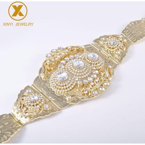 Shiny royal round crystal cutout metal waist chain adjustable length jewelry jewelry bridal decoration belt bijoux