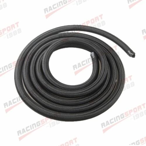 Black Nylon Cover Braided 1500 PSI 6AN AN6 Oil Fuel Gas Line Hose 6M(19.7FT)