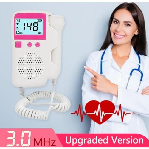 Fetal Doppler 3.0Mhz Probe Heart Beat Monitor Home Pregnancy Baby Sound LCD Digital Detector Portable Pregnant 3.0Mz Pulse Meter