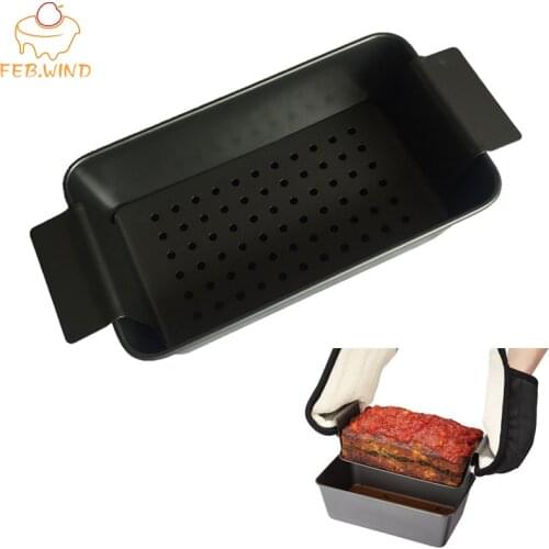 Stainless Steel Meatloaf Pan With Insert 2 Piece Meatloaf Baking Pan Set Premium Non-Stick Baking Loaf Pans Toast Mold C023