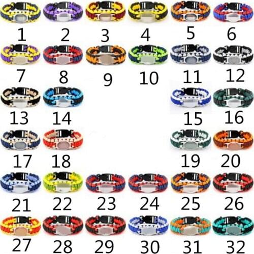 Photo Pictures Logo Customized Customer Made Football Sport Charm Paracord Survival Bracelets & Bangles Jewelry Dropshipping