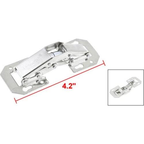 Furniture Hardware Metal Concealed Spring Hinge 90 Degree Open 106mm Long 2 Pcs