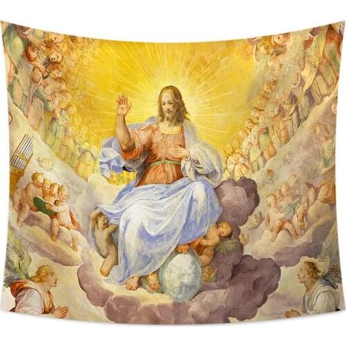 Jesus tapestry wall blanket drap mural livingroom decor angel tenture murale tissus carpet