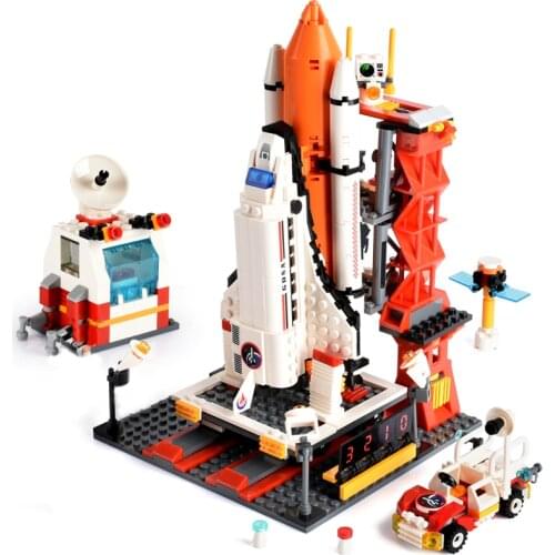 Classic 679+Pcs Building Blocks City The Shuttle Launch Center Block DIY Bricks Educational Building Toys For Children Gift