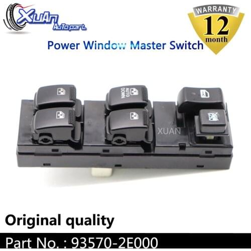 XUAN Front Left Driver Side Power Window Master Control Switch Button 93570-2E000 For Hyundai Tucson 2.0L 2.4L 2.7L 2005-2010