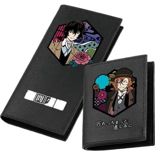 Stray Dogs Anime Coin Purse Pu Leather Short Wallet Boys ID Card Holder Cute Money Bag Cartoon Long Purse Men Clutch Bag