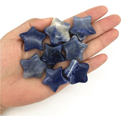 Beautiful 1PC Natural Blue Sodalite Star Shaped Crystal Gemstone Meditation Healing Stones Natural Quartz Crystals