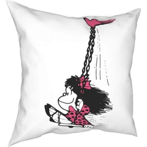 Love You Throw Pillow Cover Cushions for Sofa Mafalda Cartoon Vintage Pillowcase