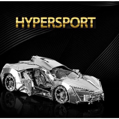 3D Puzzle Metal Model Kit Hypersport Racing Car Assembly Model Toys DIY 3D Laser Cut Prefabricated Puzzle Models Toys For Adults