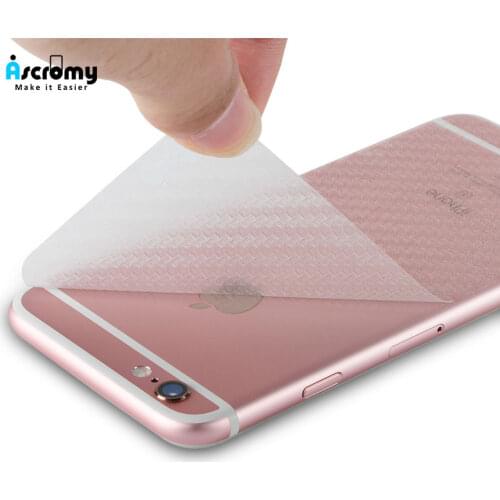 Ascromy 10PCS For iPhone XS Max Stickers Carbon Fiber Back Film for Apple iPhone X XR 8 Plus 7 6 6S 5 5S SE Mobile Phone Sticker