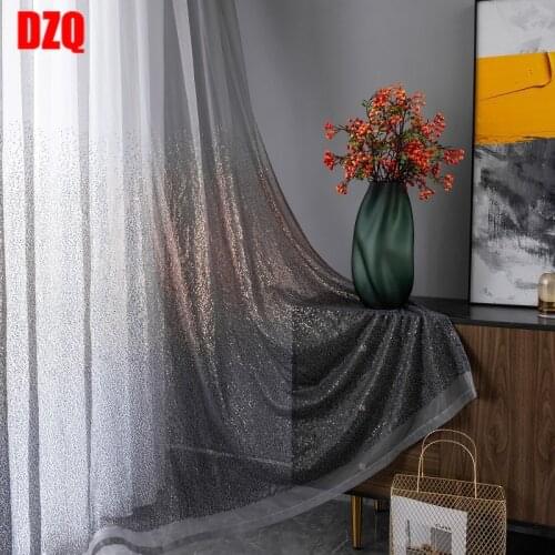 New Nordic Luxury Light Gold Sequin Glitter Sequin Tulle Curtain Transparent Grey Window Screen Wedding Decoration AG611#4