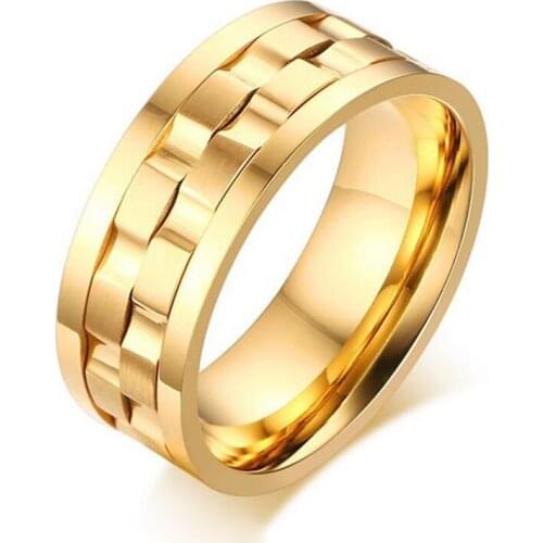 New Wedding Ring Quality Titanium Jewelry for Men and Women Gold Silver Plated Stainless Steel Ring Spinner Ring
