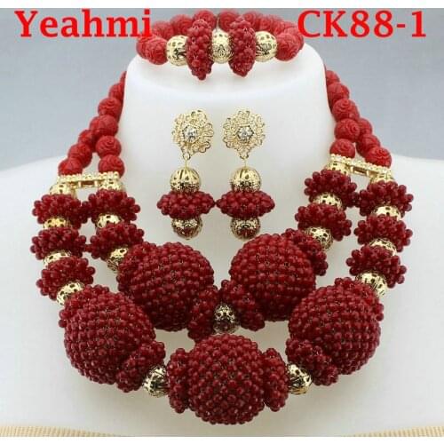 New Design Nigerian Wedding African Beads Jewelry Set Crystal Free Shipping Bride Wedding Jewelry Sets Online CK88-1