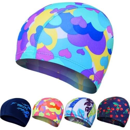 New pattern solid color cloth swimming cap comfortable headless swimming cap adult children universal swimming cap