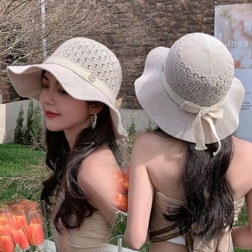 Bucket Hats Women Outdoor Breathable Sun Protection Beach Caps Ladies Spring Summer Wide Brim Fishing Hats