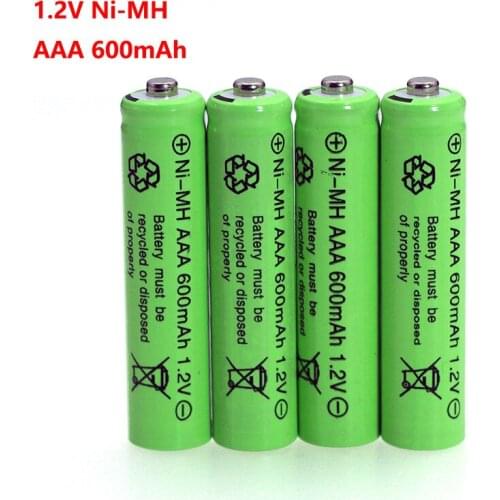 1.2v NI-MH AAA Batteries 600mAh Rechargeable nimh Battery 1.2V Ni-Mh aaa For Electric remote Control car Toy RC ues wholesale