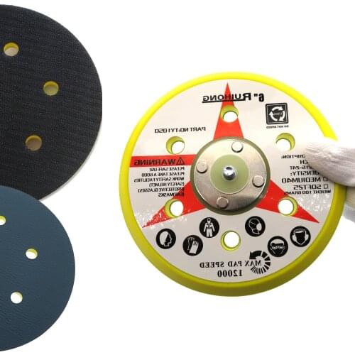 Backing Pad - 6 Inch 6 Holes Sander Backup Pad 5-16"-24 Thread Hook Loop PSA/Adhesive Sanding Discs Power Tools Accessories