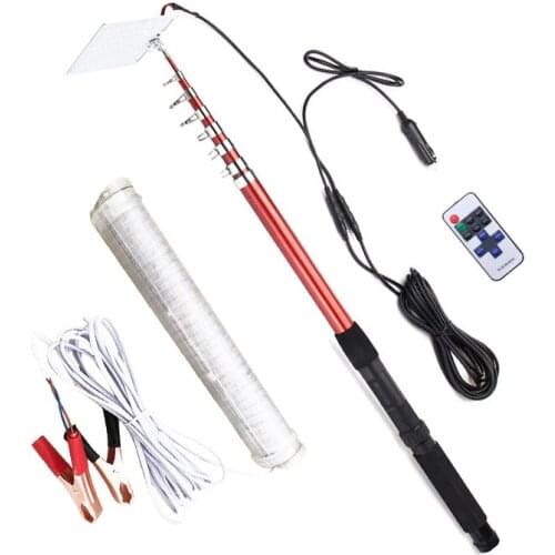 12V Green 30W Underwater LED Fishing Lights Drop Boat Submersible Fishing Fish Lure Baits 2400LM +IR Remote Fishing Rod Lamp