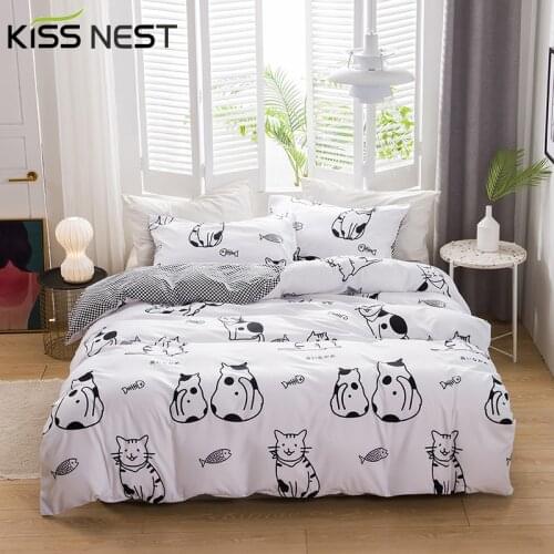 KISS NEST Home Textiles Bedding 3-Piece Duvet Cover Set 100% Microfiber Sanding AB side different design 240x220 200x200 135x200