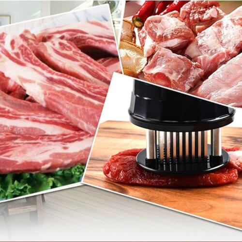 Professional Meat Tenderizer Needle With Stainless Steel Blades Kitchen Cooking Tools Tender Meat Hammer For Beef Steak