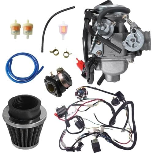 GY6 Harness Wire and 150cc Carburetor 4 StrokeScooter with Air Filter Intake Manifold suit