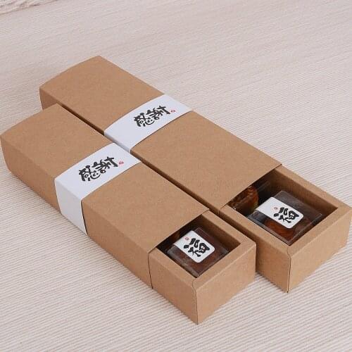 Retail 24*6*+4.5cm 9.44"x2.36"x1.77" 10Pcs/Lot Kraft Paper Brown Kraft Boxes For Small Articles Gifts Package Drawer Boxes