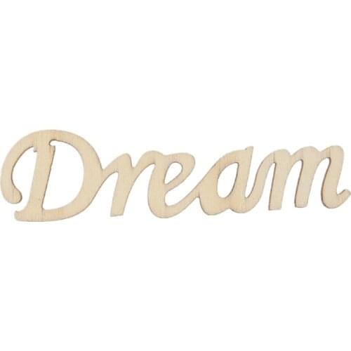 Dream Letters Wooden Hanging Sign Wall Decal Sticker Room Home Decor Ornament F1CC