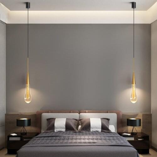 Modern Nordic LED Bedside Table Chandelier Luxury Fixture Decor Hanging Lamp For Indoor Kitchen Dining Bedroom Pendant Light