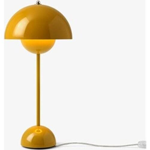 Modern Iron Mushroom Table Lamp Black White Powder Flower Led Table Light E27 Reading Desk Lamp Home Decor Lighting Luminaire