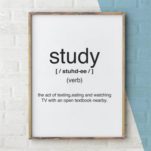 Sudy Definition Poster Canvas Painting Inspiration Print Wall Art Picture for Living Room Interior Home Decor Motivation