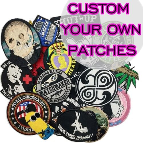 Personalized Custom Embroidery patch Your logo army Military Hook emblem patches iron on for Clothing Applique PVC Woven Sticker