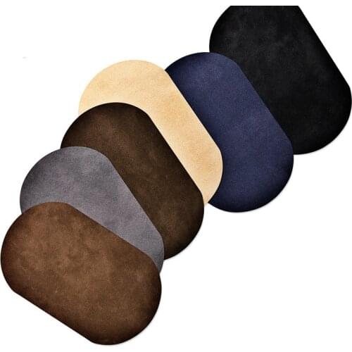 TN Oval Shape Micro Suede Fabric Elbow Knee Repair Iron On Patch Flocking Material Clothes Leather Accessories Appliques Sticker