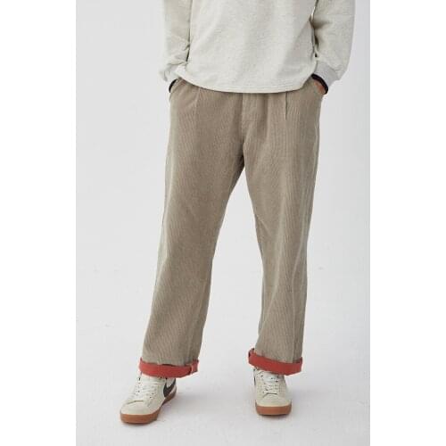 Corduroy Korean Wide Leg Loose Lazy Casual Pants for Men and Women 2020 New Ins Tide Straight Hong Kong Wind Trousers