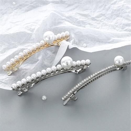 1 PCS Bling Crystal Rhinestone Hair Clips Rhinestone Imitation Pearl Hair Clips Long Hair Accessories New Arrive Drop shipping